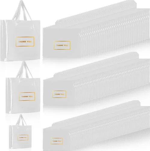 Teling 200 piezas de bolsas de plástico de agradecimiento, bolsas de mercancía a granel para bodas y negocios, 9 x 12 pulg, 12 x 15 pulg, 15 x 18