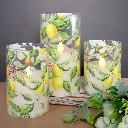 Miniatura 11 de Velas azules sin llama con control remoto de vidrio aguamarina hechas a mano, velas de chorro de arena que funcionan con pilas, velas LED