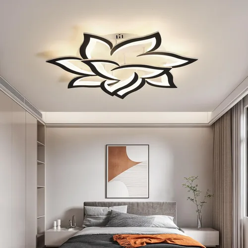 Miniatura 9 de JAYMP Lámpara de techo en forma de flor regulable moderna lámpara de techo con control remoto LED para dormitorio, sala de estar, comedor