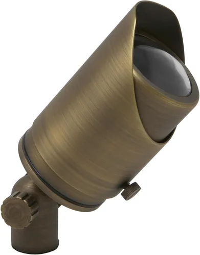 Lightkiwi C4573 Foco de latón ajustable para exteriores con foco de iluminación LED para paisaje de bajo voltaje, perfecto para jardín, valla, luces