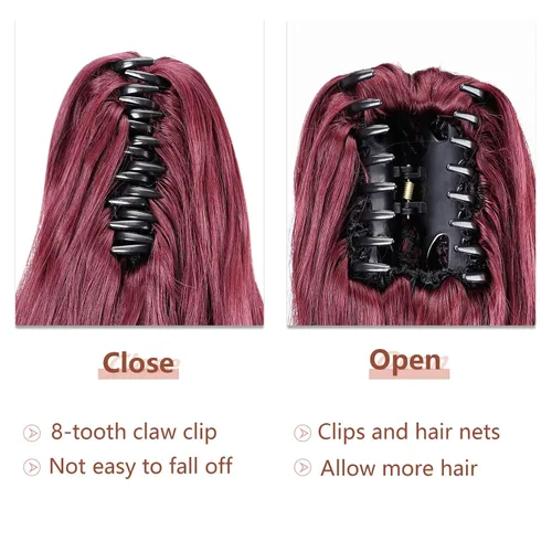 Miniatura 320 de Extensiones de cola de caballo de cabello rubio, extensiones de cola de caballo para mujer, pinza de extensiones de cabello rizado de 12 pulgadas
