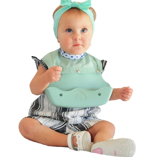 Miniatura 10 de Baberos de silicona para bebés y niños pequeños, se limpia en cuestión de segundos, impermeable, protege de cualquier desorden, fabricado