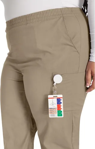Miniatura 2 de Dickies EDS Signature - Pantalones de uniforme elásticos para mujer con cordón, pantalones de cargo de tiro alto para mujer en popelina cepillada