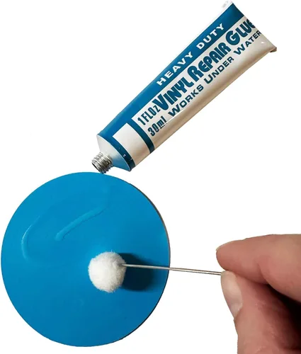 Miniatura 6 de Kit de parches de reparación de vinilo resistente Pegamento adhesivo de cemento de vinilo y parches de colores para inflables, barcos, balsas