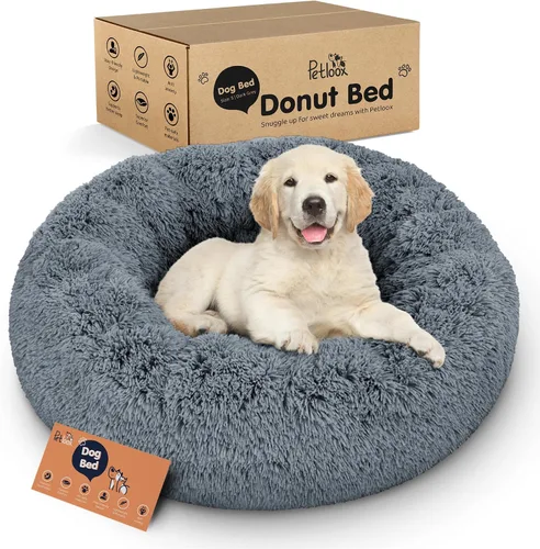 Miniatura 13 de Cama para perros con forma de dona, comodidad prémium para aliviar la ansiedad, diseño esponjoso y calmante con soporte ultra afelpado, acogedora