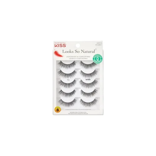 KISSSe ve tan natural Pestañas Falsas Multipack, tecnología ligera y cómoda, de aspecto natural, tecnología final cónica, reutilizable, sin