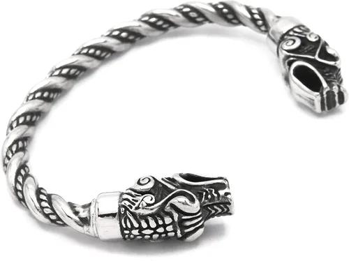 Miniatura 2 de BaviPower Viking Wolf Head - Brazalete trenzado para hombre y mujer