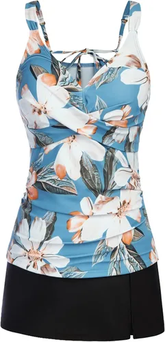 Miniatura 2 de CURLBIUTY Trajes de baño tankini de dos piezas para mujer, modesto control de abdomen, trajes de baño