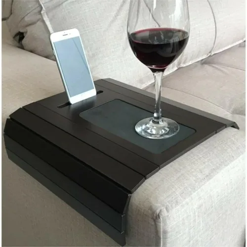 Miniatura 4 de Bandeja funcional de madera para sofá Mesa de brazo de sofá Bandeja de brazo de sofá ajustable Mesa auxiliar de sofá Bandeja