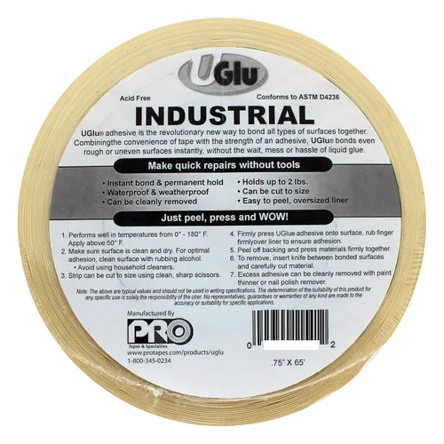 Miniatura 2 de Pro Cintas 306UGLU3465 UGlu 20 Mil Rollo 3" Núcleo 3/4" Ancho x 65