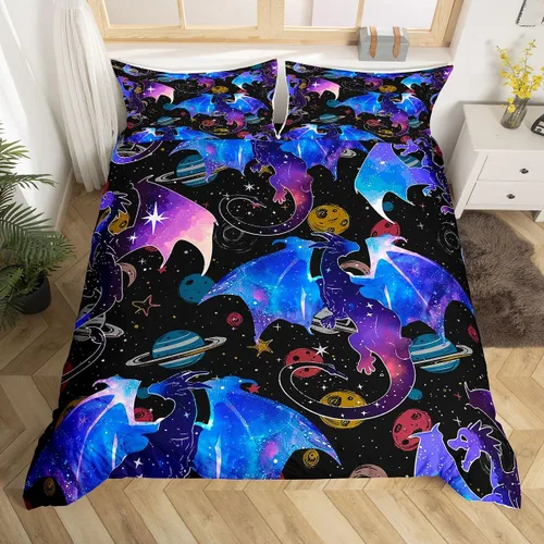 Miniatura 13 de Juego de funda de edredón para niños y niñas, con diseño de gatos y mascotas de dibujos animados, para niños y niñas, juego de funda de edredón