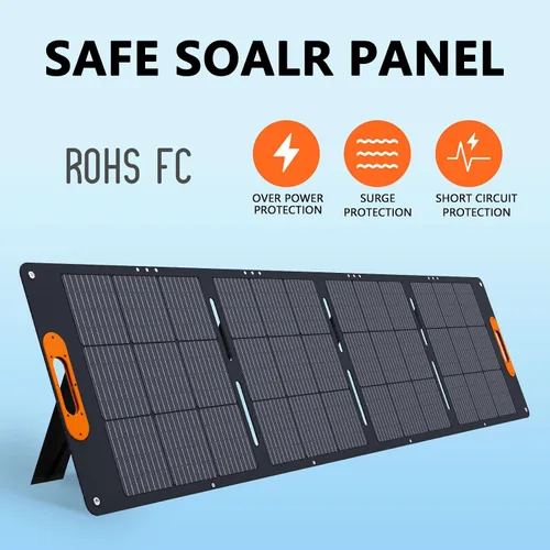 Miniatura 6 de ALLWEI Panel solar portátil de 200 W para generador solar de estación de energía de 1200 W 2400 W, salidas 3 en 1, cargador solar de 18 V