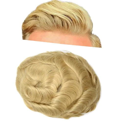 Miniatura 75 de Sistema de reemplazo de cabello de encaje francés para hombre, piezas de cabello de aspecto natural, color negro, marrón, rubio, gris, protesis