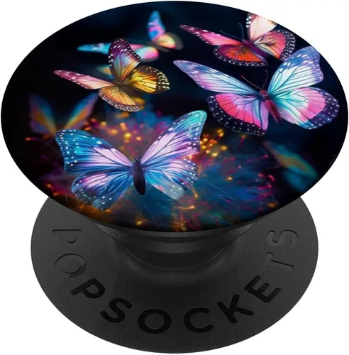 Miniatura 6 de PopSockets MagSafe PopGrip de mariposas azules de colores brillantes para iPhone