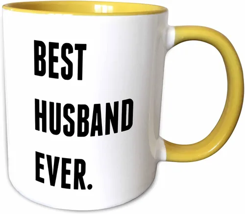 Miniatura 11 de 3dRose Taza de café, tamaño – 11 oz – Best Husband Ever, letras negras sobre fondo blanco Xander citas inspiradoras – divertido regalo de taza