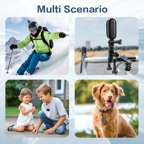 Miniatura 7 de Li&Lu Cámara de acción de pulgar 4K, cámaras de video deportivas y de acción portátiles para ciclismo, motocicleta (con tarjeta 64G, negro)