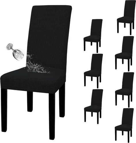 Miniatura 27 de Easy-Going - Juego de 2 fundas para sillas de comedor 100% impermeables, de tela Jacquard elástica, fundas protectoras removibles y lavables