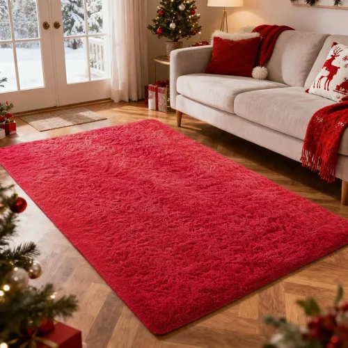 Miniatura 77 de Ophanie Alfombra Verde de Césped, Alfombras de Área para Dormitorio, Alfombra Shag Esponjosa de 4x6 pies, Suave Peluda Afelpada Linda para Niños 7
