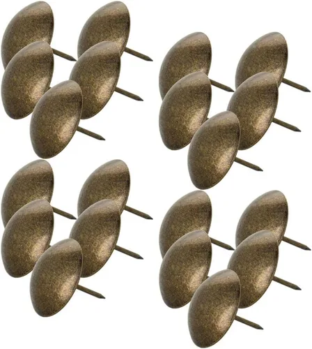 Miniatura 44 de MroMax 120 tachuelas de clavos para tapicería de 0.47 pulgadas de diámetro, hierro de estilo vintage, de metal, redondos, de 0.67 pulgadas de altura