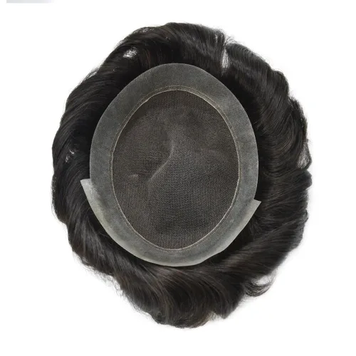 Miniatura 86 de Toupee para hombres Piezas de cabello humano real Encaje suizo para hombres Toupee unidades de cabello humano europeo para hombres Hairpieces