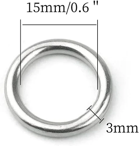 Miniatura 2 de 30 anillos redondos soldados de acero inoxidable soldados con autógena para cinturón de campamento, correas de perro, accesorios de equipaje