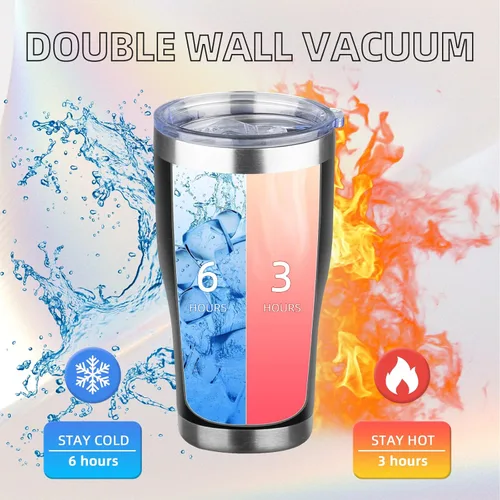 Miniatura 5 de MEZMUT - Paquete de 4 unidades de vaso de café aislado de 20 onzas con tapa y popote, vaso de viaje de acero inoxidable de doble pared