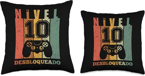 Miniatura 3 de 10 Años Regalo Cumpleaños Para Hombre, Niño Regalo Años Gamer Nivel 10 Desbloqueado - Almohada (16 x 16 pulgadas), multicolor