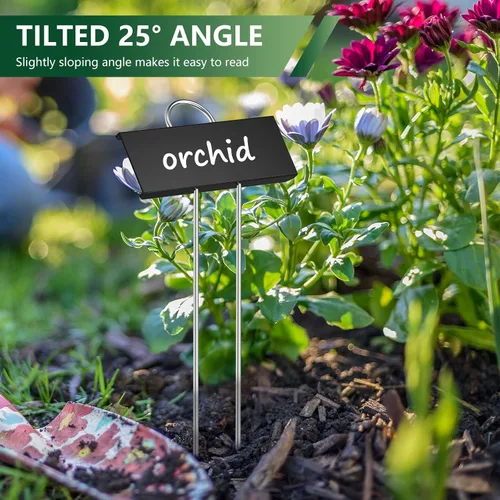 Miniatura 4 de STARTOSTAR Paquete de 30 etiquetas metálicas para plantas resistentes a la intemperie, altura de 10.6 pulgadas, área de etiqueta de 3.5 x 1.2