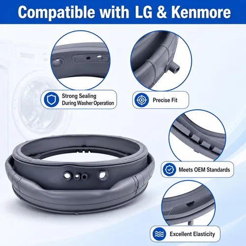 Miniatura 6 de Junta de arranque de puerta de lavadora MDS47123608 WM8100HVA mejorada, sello de junta de puerta de lavadora compatible con LG/Kenmore