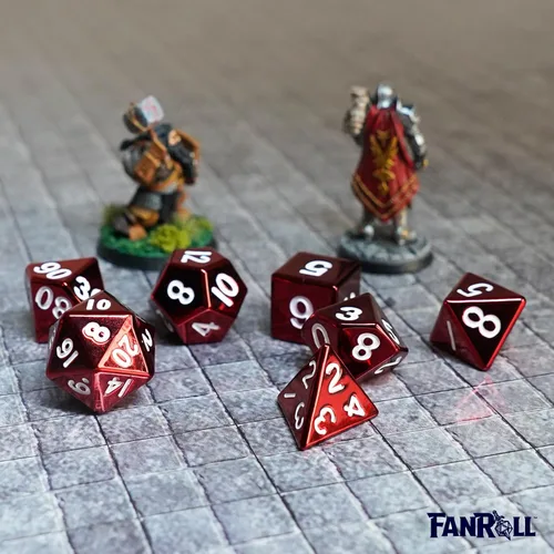 Miniatura 7 de FanRoll - Juego de dados poliédricos de metal de 0.630 in, plata antigua, dados de juego de rol para Calabozos y Dragones