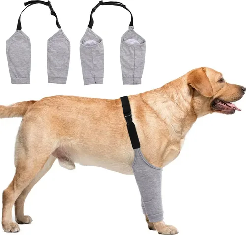 Miniatura 8 de Traje de recuperación para perros para piernas delanteras, mangas de recuperación para perros después de una cirugía con banda elástica, coderas