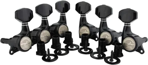 Miniatura 14 de Guyker 6 piezas de afinadores de bloqueo de guitarra (6 diestros), relación 1:18, clavijas de llave de afinación, cabezales de máquina con mango