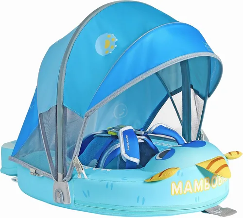 Miniatura 22 de Mambobaby Flotador con toldo mejorado no inflable para bebé, flotador inteligente de Mambo para natación, flotador de natación para bebé, flotador