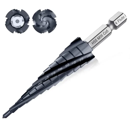 Miniatura 14 de Juego de Brocas de Paso, de 1/4" a 2-3/8", Broca de Paso de Vástago Hexagonal de Acero de Alta Velocidad para Acero Inoxidable, Metal, Aluminio