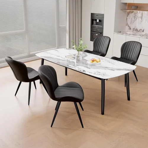 Miniatura 23 de Nalupatio Juego de 2 sillas de comedor, modernas sillas de comedor con respaldo cómodo, sillas de cocina tapizadas gruesas, 19 pulgadas de altura