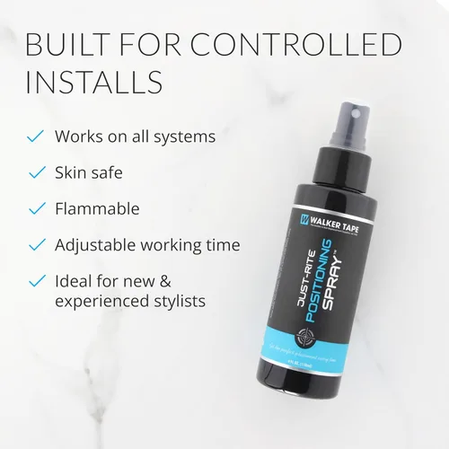 Miniatura 3 de Walker Tape Just-Rite - Spray de posicionamiento de 4 onzas líquidas para instalaciones de pelucas, sistemas de encaje, aplicaciones de tupé