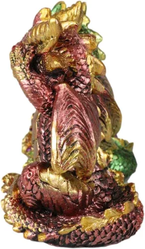 Miniatura 5 de Ebros Gift Conjunto metálico colorido de dragón bebé tres sabios ver oír hablar no mal crías caprichosas Wyrmlings dragones figuras como mito
