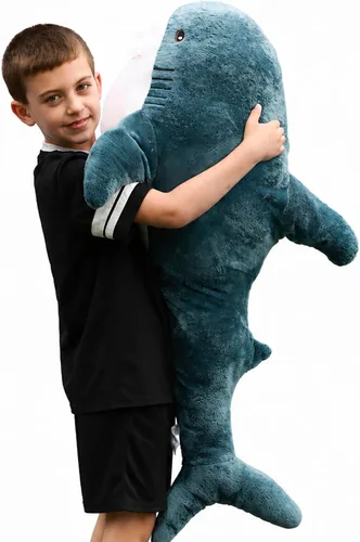 MorisMos Peluche de tiburón gigante de 39 pulgadas, juguete de tiburón de peluche grande, almohada de tiburón suave para niños y niñas, cumpleaños,