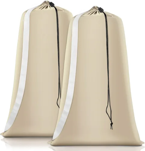 Miniatura 12 de Bolsa de lavandería resistente, paquete de 2 bolsas de lavandería de nailon XL con correas, organizador grande de ropa sucia lavable con cierre