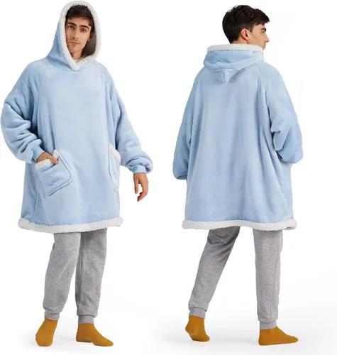Bedsure Manta con capucha, manta con capucha portátil como regalos para mamá, regalos de cumpleaños para mujeres, niños y adolescentes, sudadera