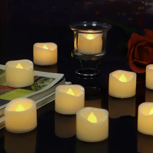 Miniatura 5 de iZAN 6 Velas de Té LED Sin Llama, Velas Votivas Eléctricas Falsas que Funcionan con Pilas, Velas Parpadeantes para Decoraciones de Boda y Fiesta