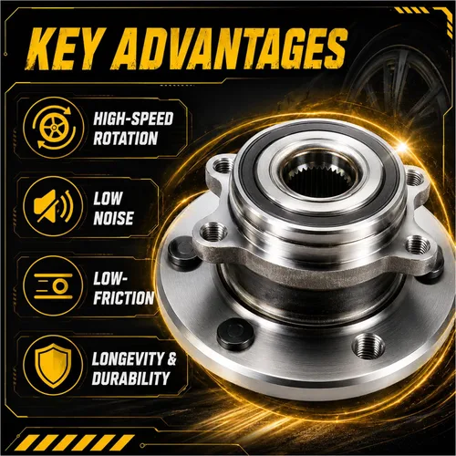 Miniatura 3 de 513253 - Conjunto de cubo de rodamiento de rueda delantera de 5 lengüetas de repuesto para Audi A3 Q3 TT Quattro, Volkswagen Beetle CC EOS Golf CTI