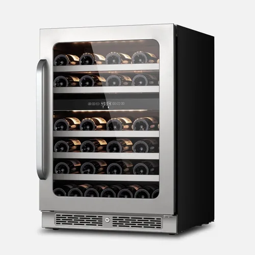 Miniatura 11 de Refrigerador de vino de 15 pulgadas, 29 botellas, refrigerador de vino de doble zona debajo del mostrador con puerta de vidrio, 3 LED integrados