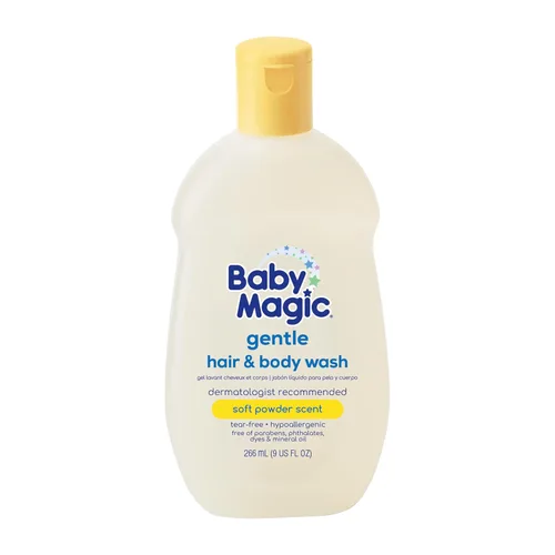 Miniatura 15 de Baby Magic Jabón hidratante para el cabello y el cuerpo, especialmente formulado para la delicada piel del bebé, sin lágrimas, caléndula y coco, 30