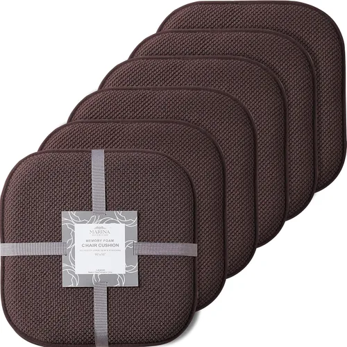 Miniatura 17 de Marina Decoration Cojín grueso y cómodo de espuma viscoelástica para silla, patrón de panal de abeja, goma antideslizante, para asiento trasero, lino