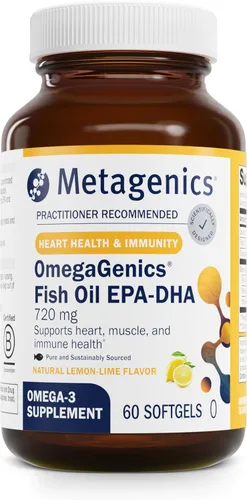 Metagenics OmegaGenics Aceite de Pescado EPA-DHA 720 mg - Suplemento de Omega-3 de Alta Potencia* - Ayuda a mantener la salud del corazón, las