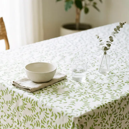 Miniatura 34 de ATOSII Mantel 100% algodón, Amara, floral, hecho a mano, rectangular, de lino, para cocina, comedor, fiestas, bodas, exteriores, picnics, Pascua
