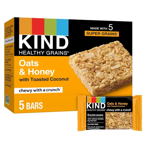 Miniatura 30 de Kind Granos saludables de granola, avena y miel con coco tostado, sin gluten, mezcla de aperitivos saludables, 0.18 onzas de proteína, 11 onzas, 3