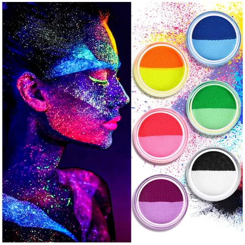 Delineador de ojos activado por agua, pintura para pastel de neón con brillo UV, delineador de ojos Hydra de 12 colores brillantes, pintura de