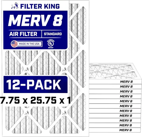 Miniatura 350 de Filter King Filtro de aire de 5.88 x 12.13 x 1 (MERV 8) (paquete de 12) filtros de horno de CA para control de polvo y alergias, fabricados en EE.